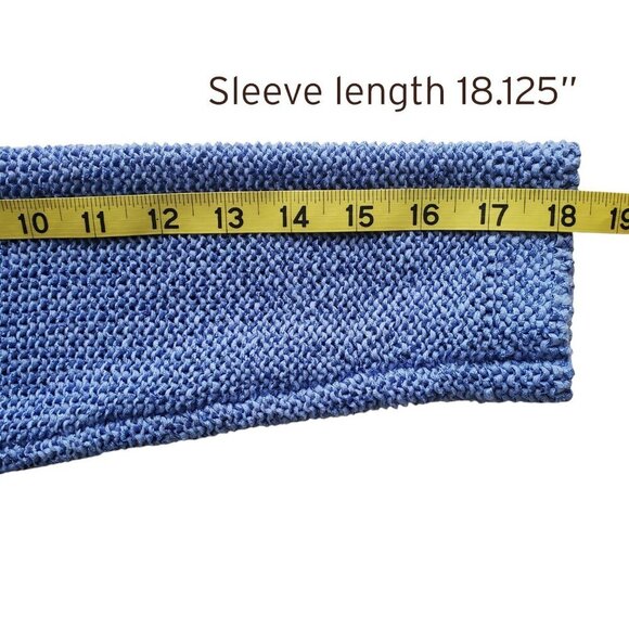 J.Jill Textured Open Weave Cotton Blend  Sweater Periwinkle Blue Size M - Picture 13 of 15